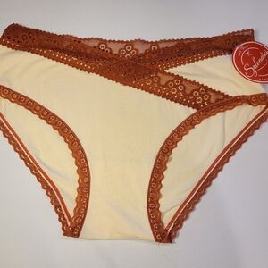 Splendies Panties, cream with bronze trim, Size M
